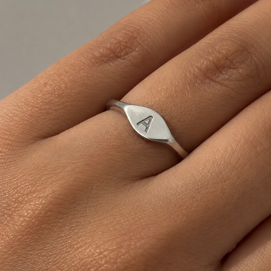 92.5 Sterling Silver Initial Ring