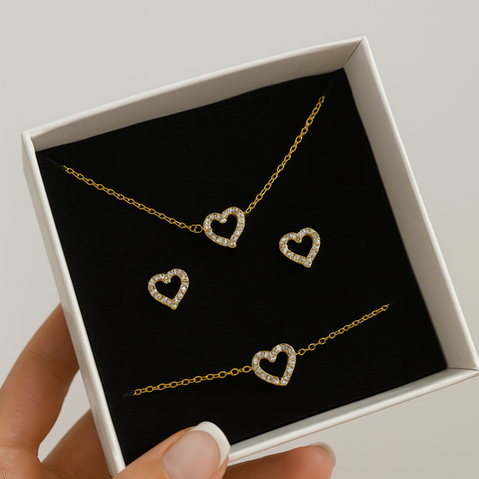 Dainty Love Set (Bracelet, Necklace & Earrings)