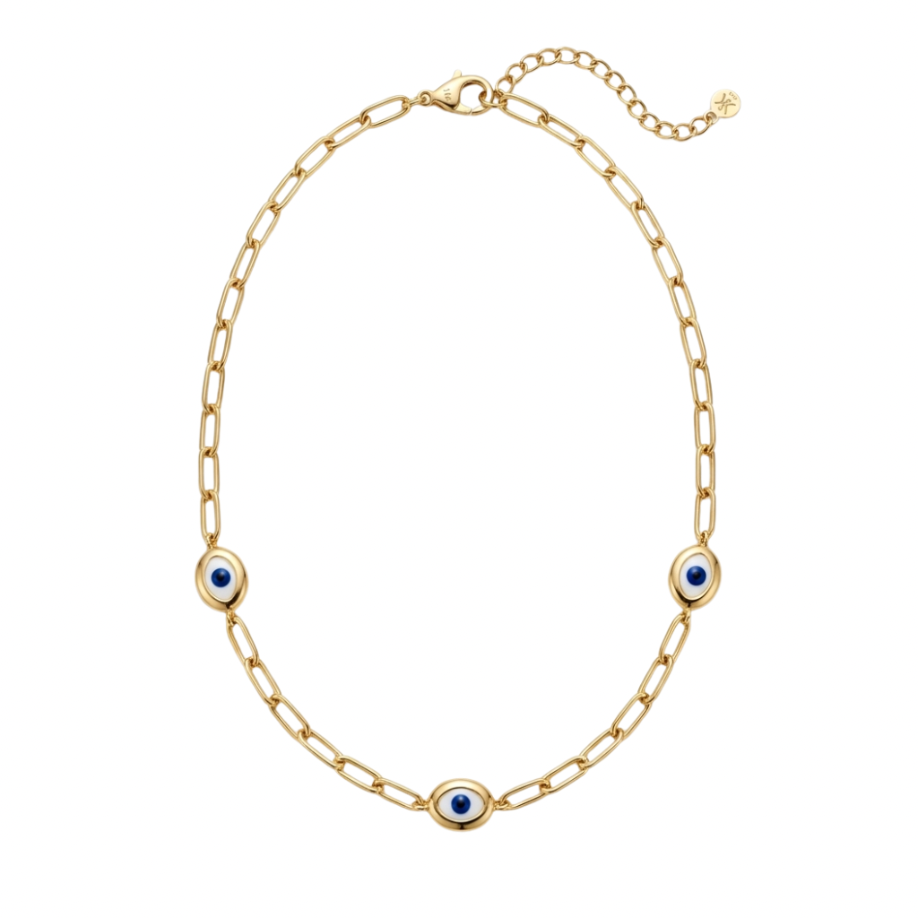 Paperclip Evil Eye Necklace