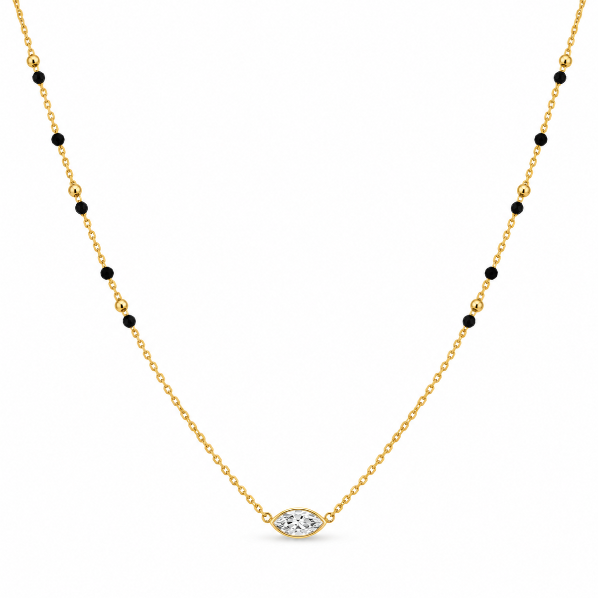 Dainty Marquis Mangalsutra-18k Gold Plated