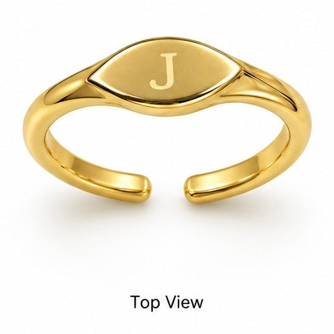 92.5 Sterling Silver Initial Ring