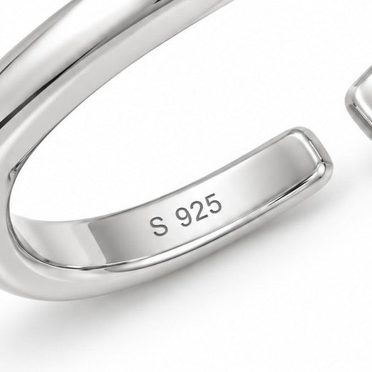 92.5 Sterling Silver Initial Ring