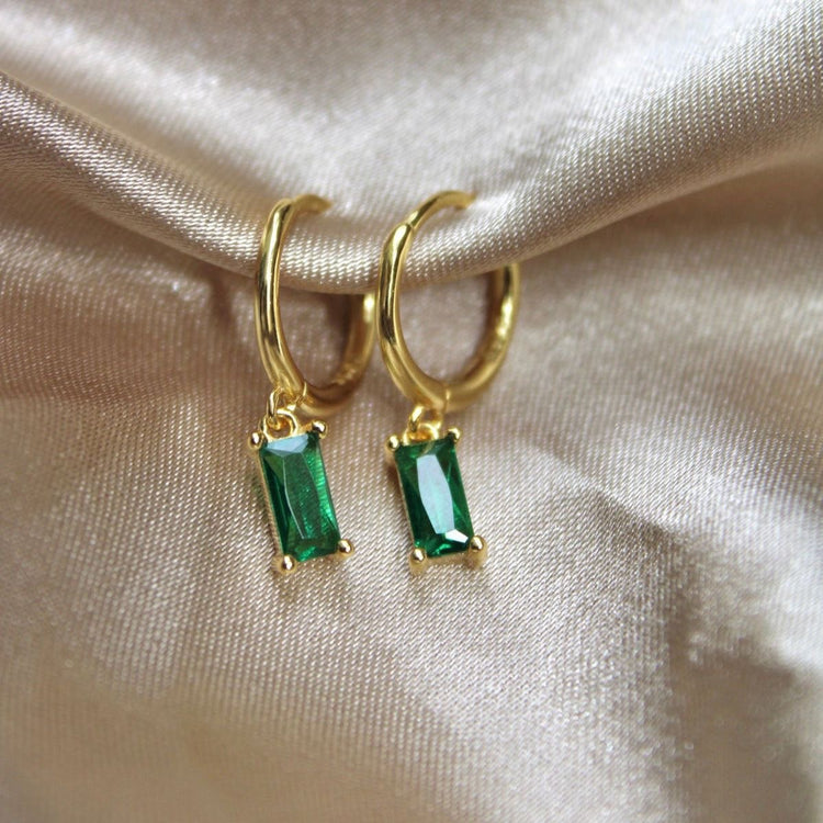 Emerald Baguette Earrings