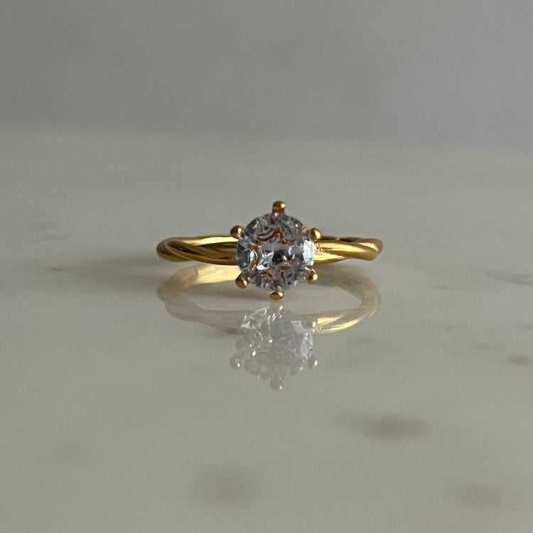 Twisted Solitaire Ring