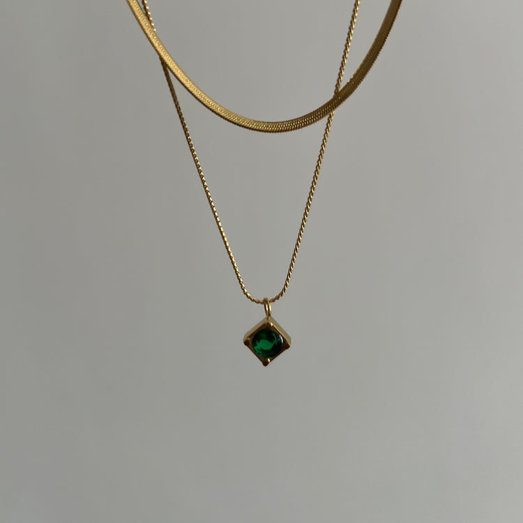 Jada Emerald Layered Necklace