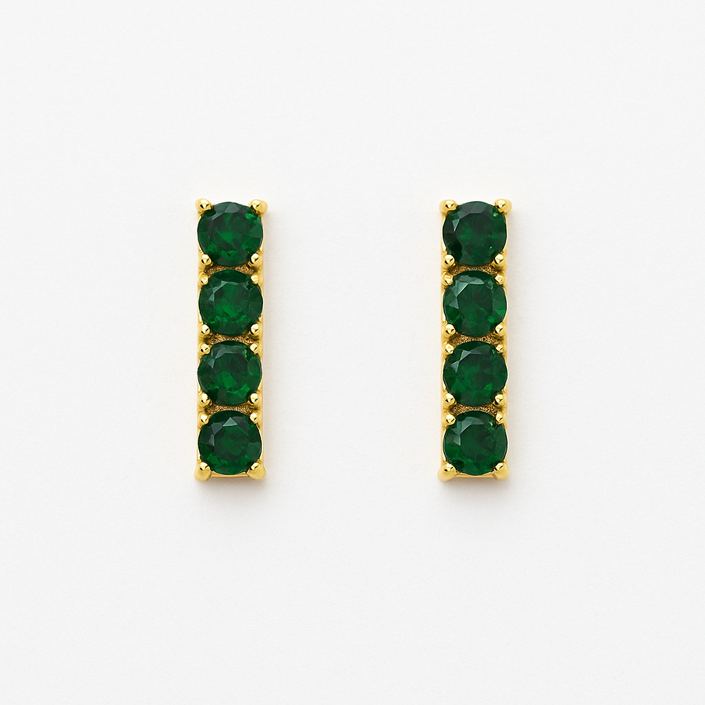 Emerald Bar Studs