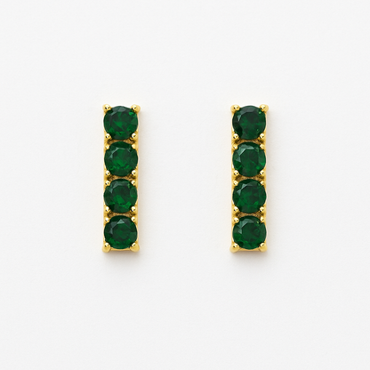 Emerald Bar Studs
