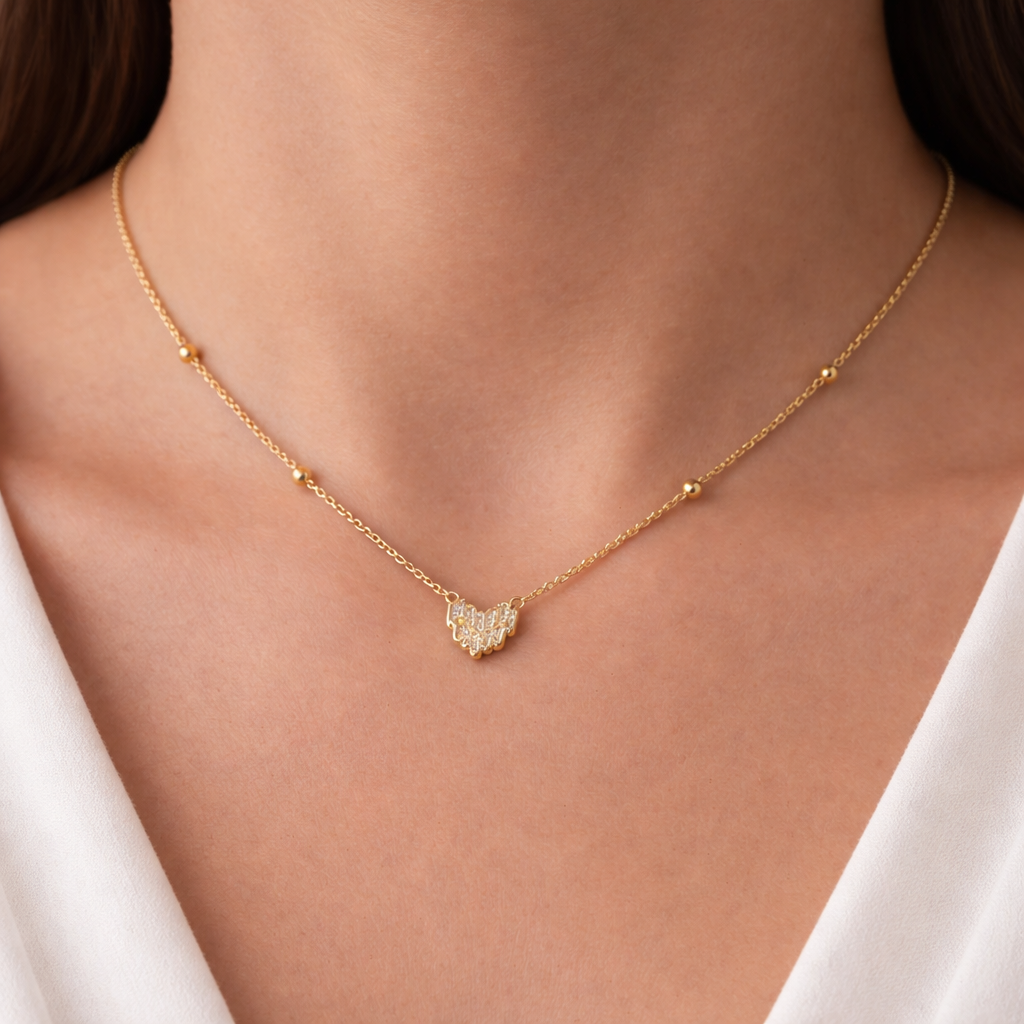 Amber Heart Necklace