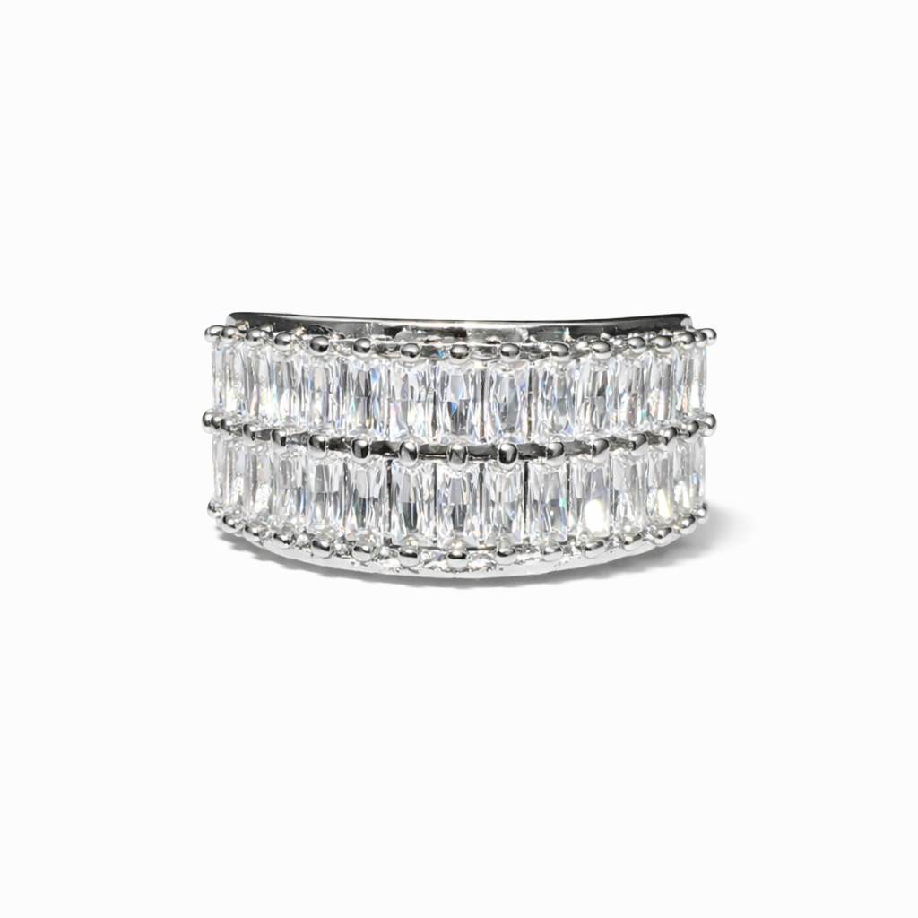 Silver Luxe Baguette Ring (Adjustable)