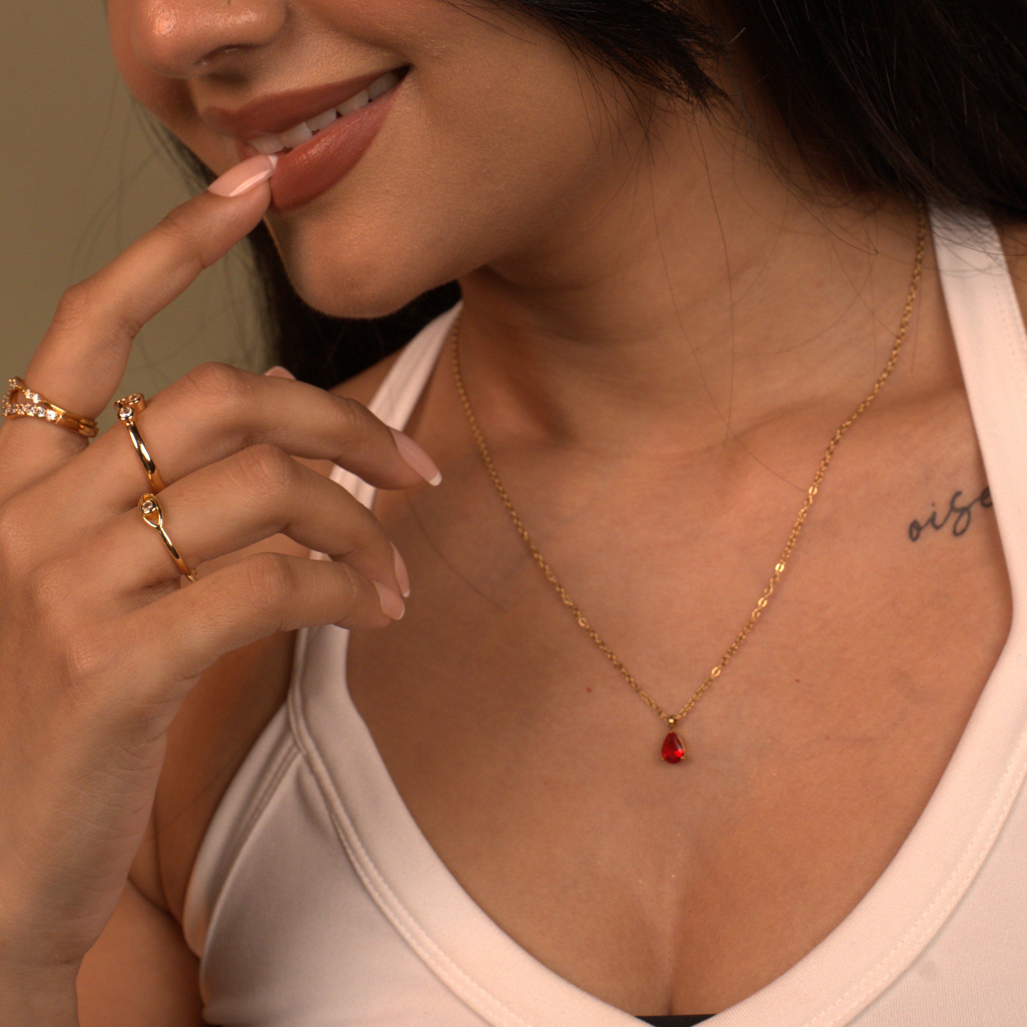 Red Droplet Necklace