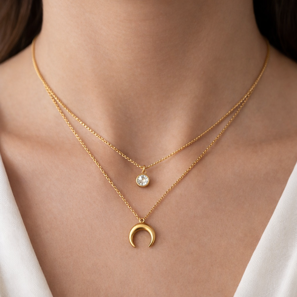 Crescent Layered Necklace