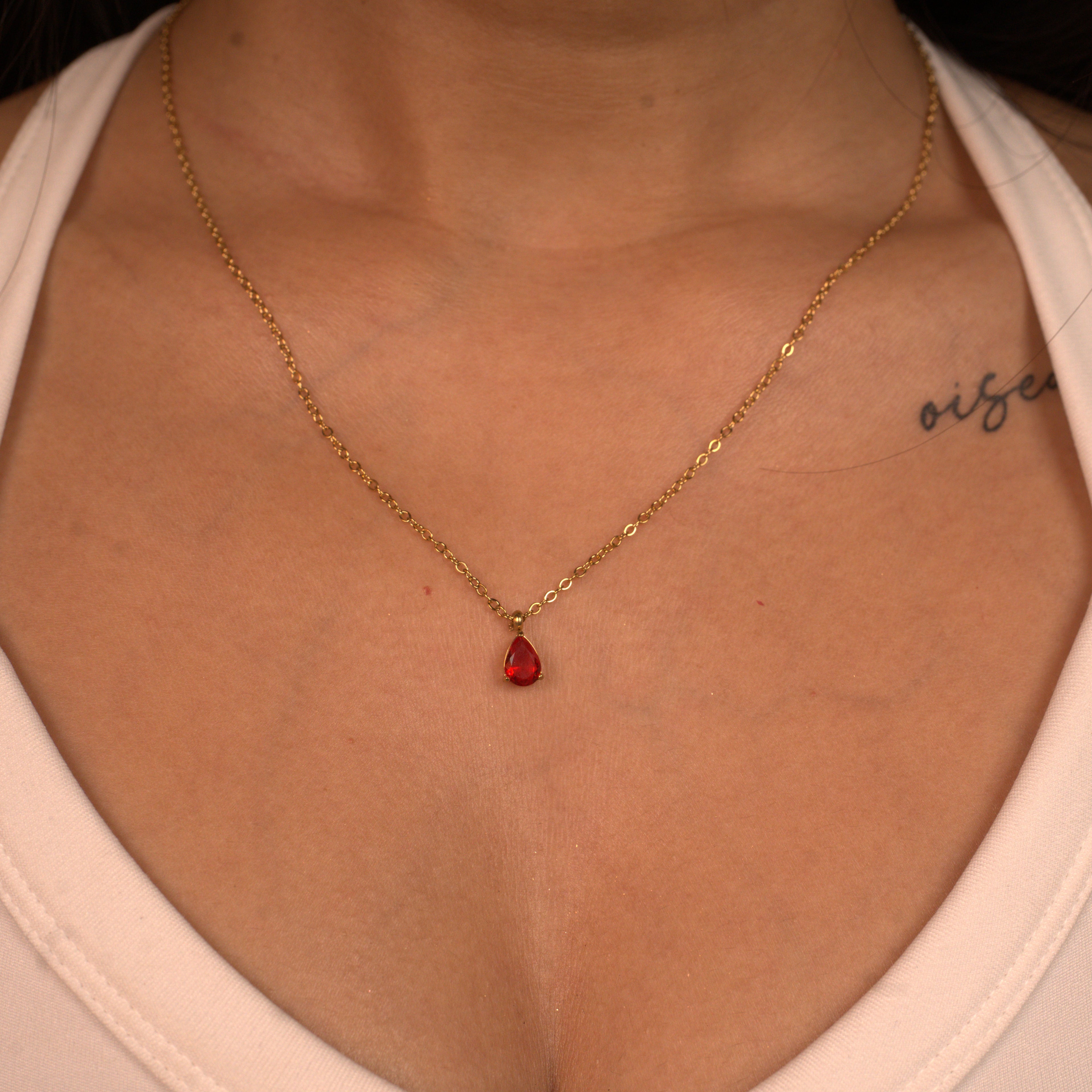 Red Droplet Necklace