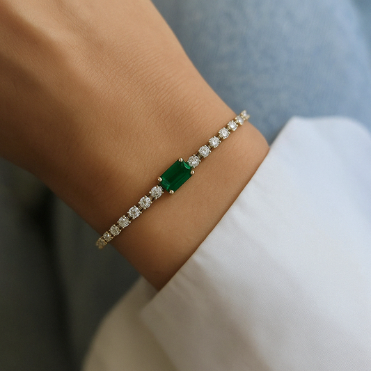 Emerald Baguette Tennis Bracelet
