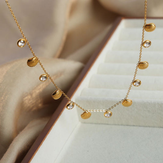 Sea-Shell Crystal Necklace