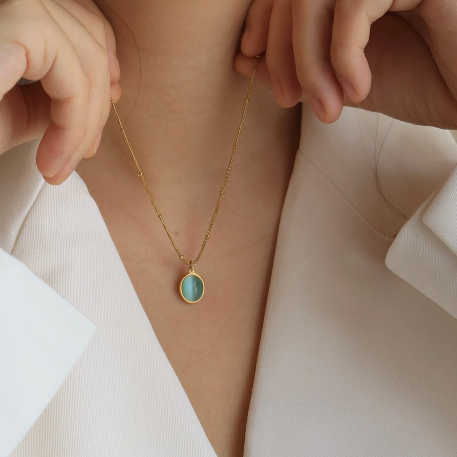 Aquamarine Opal Necklace