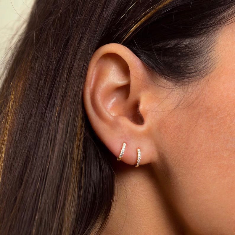 Mini Studded Hoops