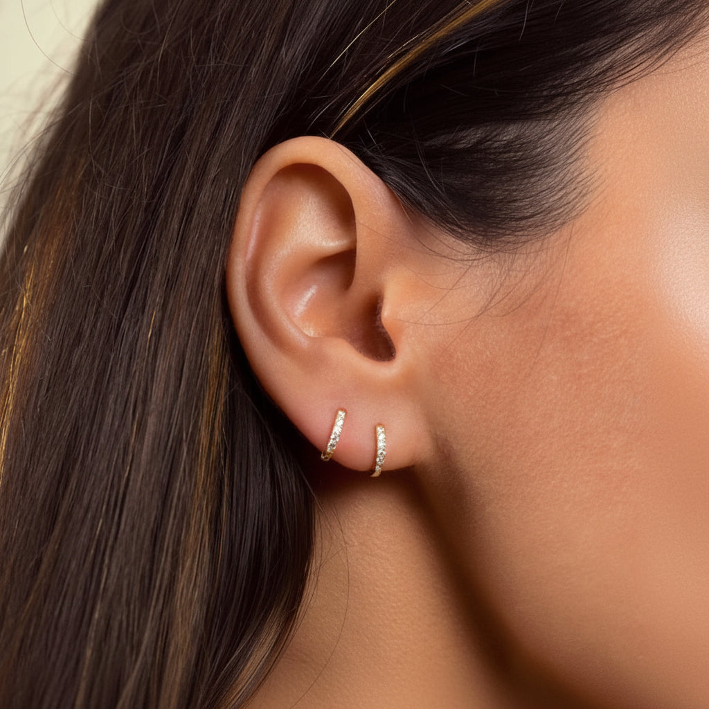 Mini Studded Hoops