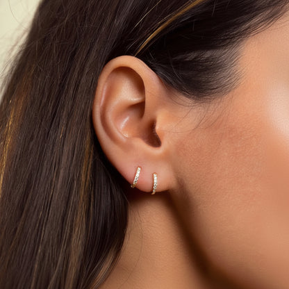 Mini Studded Hoops