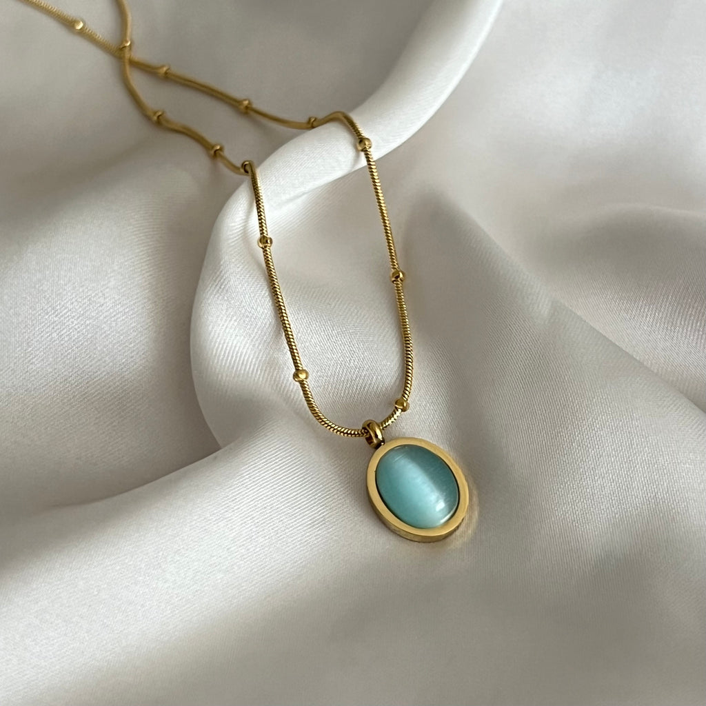 Aquamarine Opal Necklace