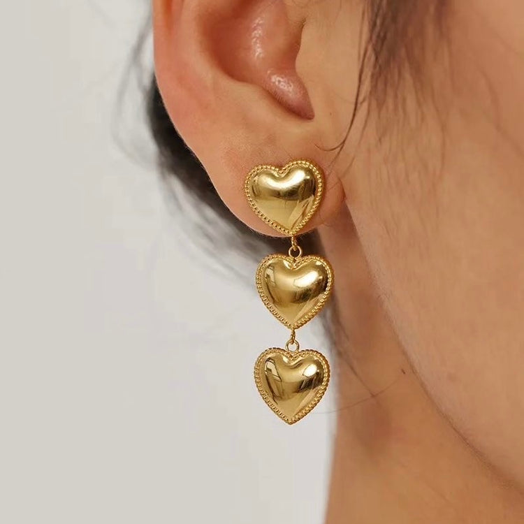 Ternion Heart Earrings