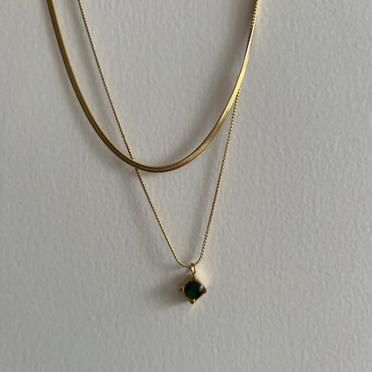Jada Emerald Layered Necklace