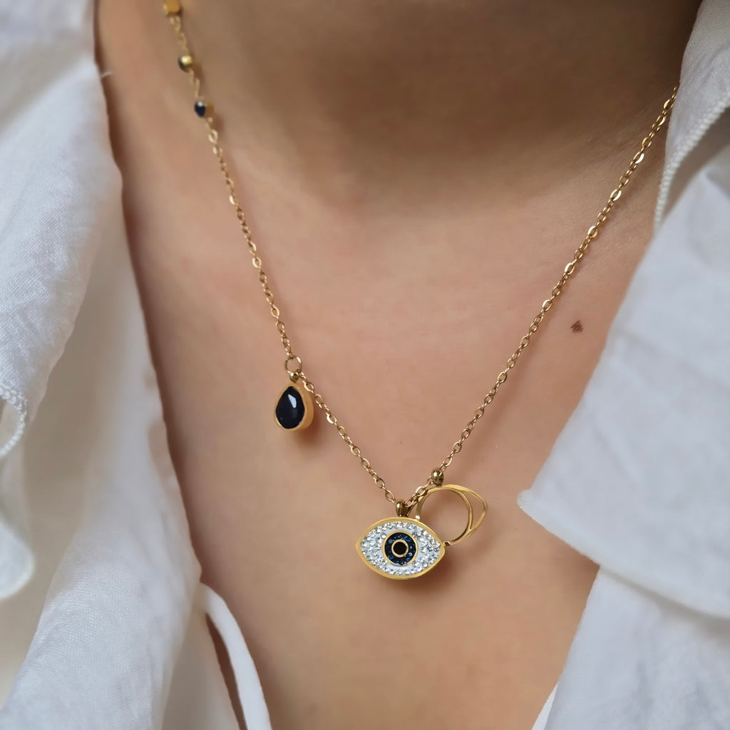 Evil Eye Rhinestone Necklace