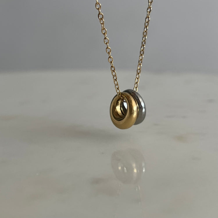 Mix-Metal Ring Necklace