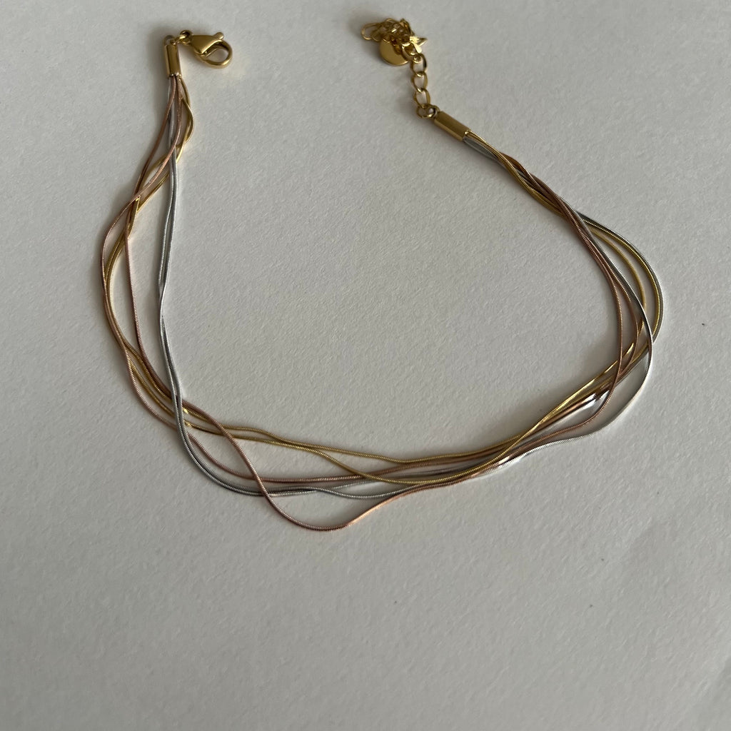 Mix Metal Stack Anklet