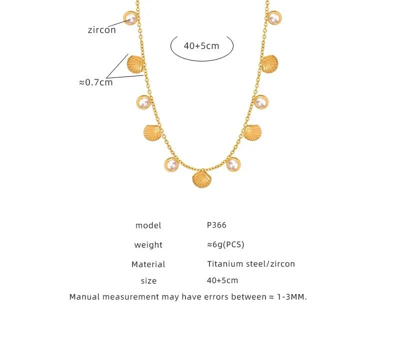 Sea-Shell Crystal Necklace