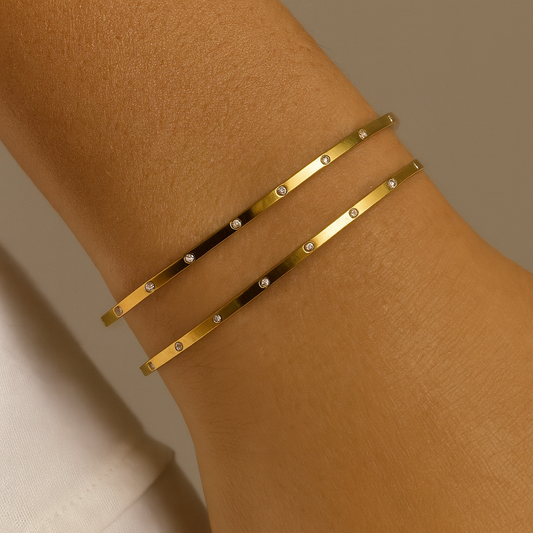 Zoe Studded Bangle (Ultra Thin) (set of 2)