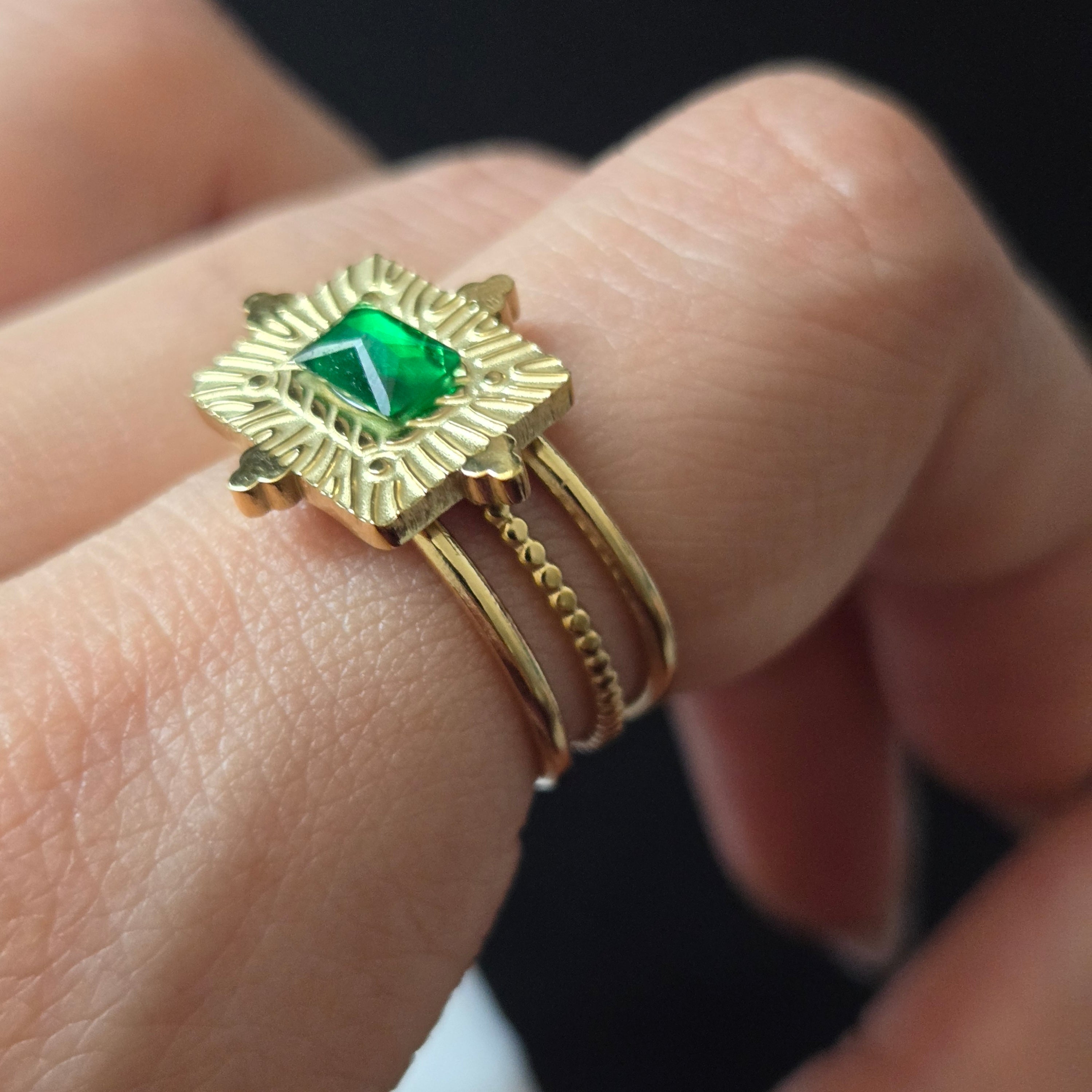 Elspeth Emerald Ring (adjustable)