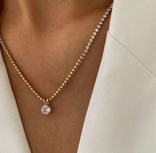 Tennis Solitaire Necklace
