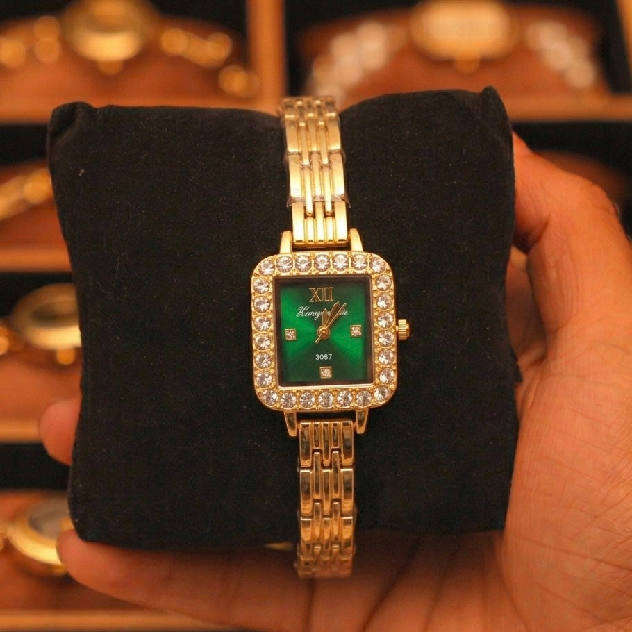 Antonette Studded Emerald Watch