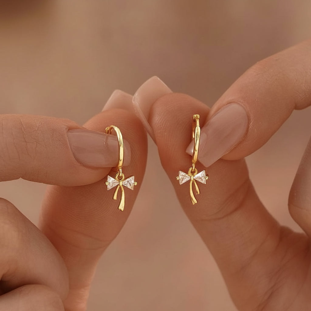 Mini Crystal Bow Earrings
