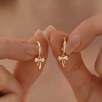 Mini Crystal Bow Earrings