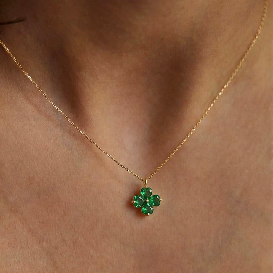 Emerald Clover Necklace