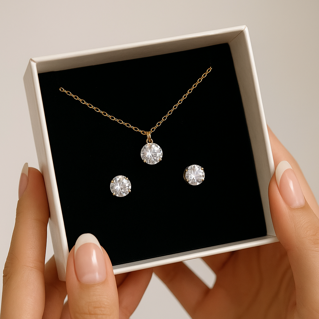 Classic Solitaire Set (earrings & necklace)