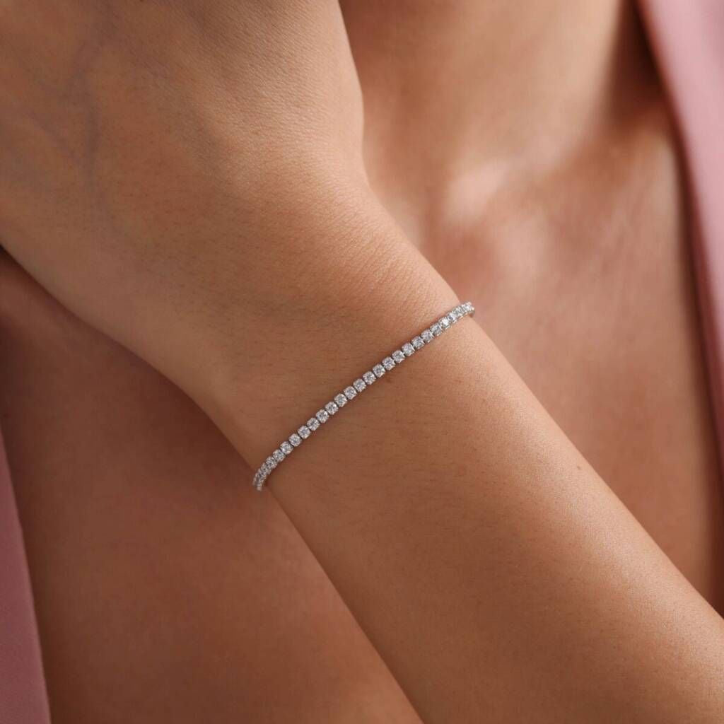 Slim Silver Tennis Bracelet
