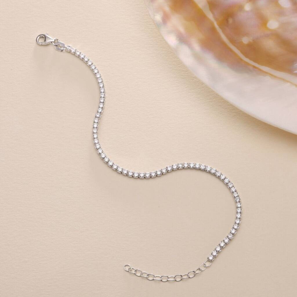 Slim Silver Tennis Bracelet