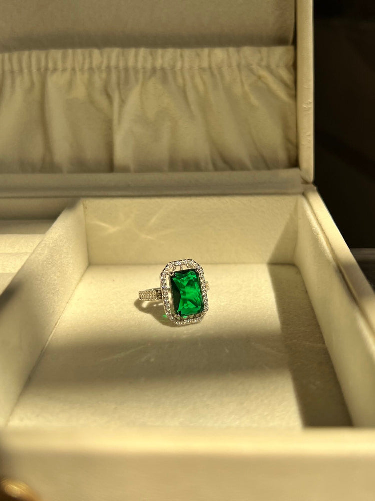 Emerald Serenity Sterling Silver Ring