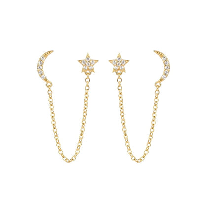 Star-Moon Ear Danglers