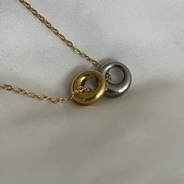 Mix-Metal Ring Necklace