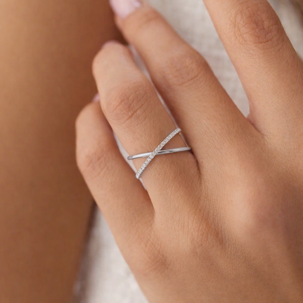 Crossover Silver Ring (Adjustable)