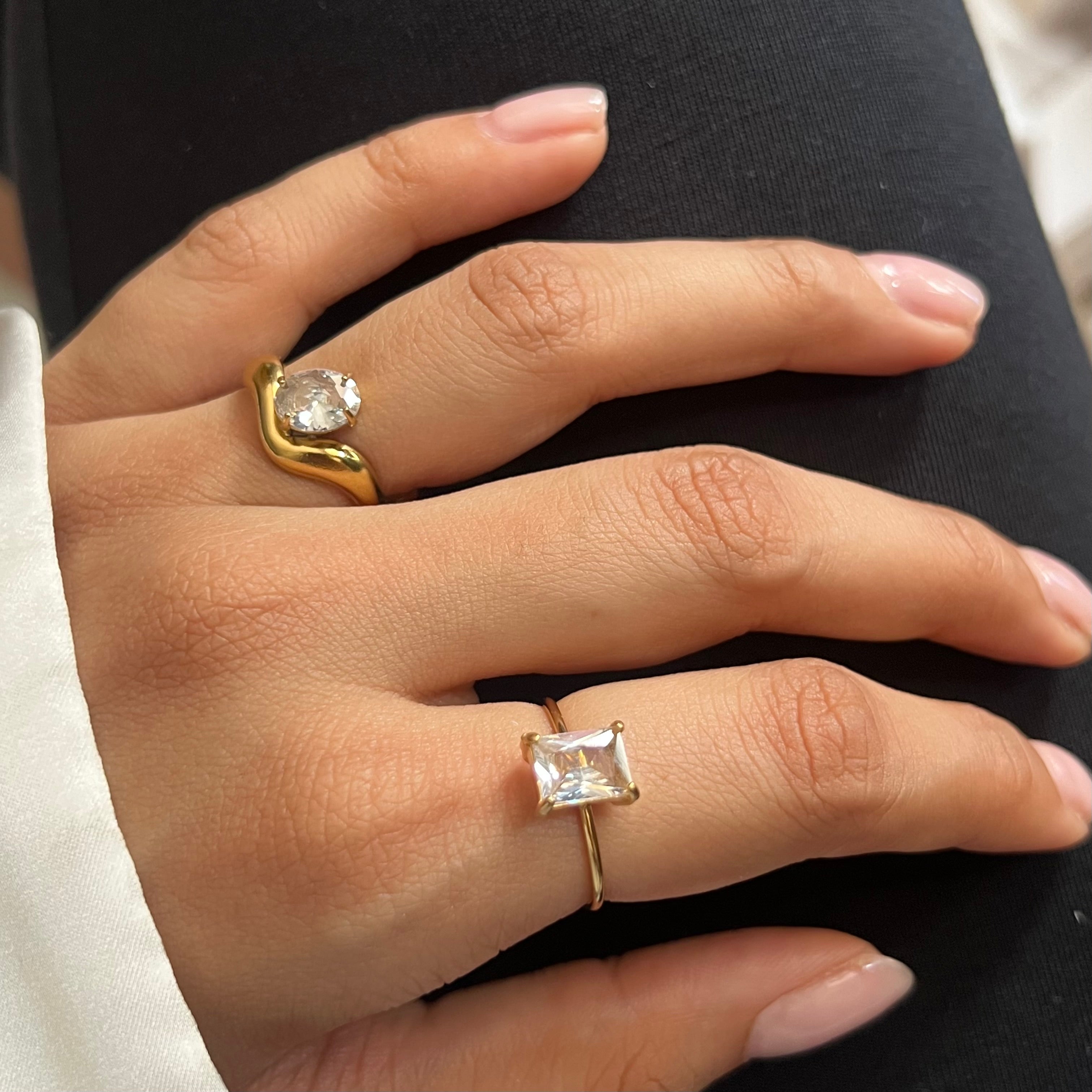 Silvana Emerald Cut Ring (adjustable)