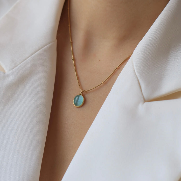 Aquamarine Opal Necklace