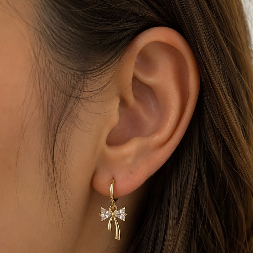 Mini Crystal Bow Earrings