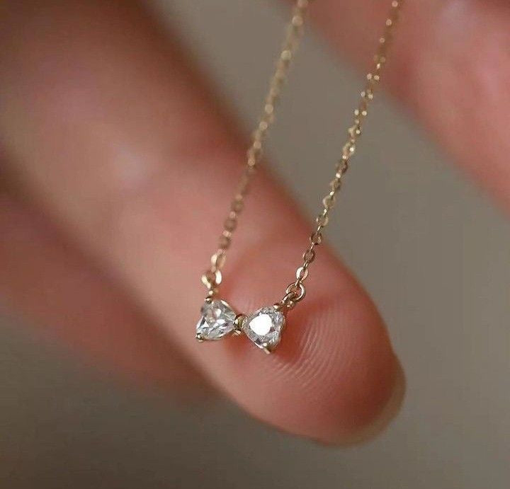Mini Crystal Bow Necklace