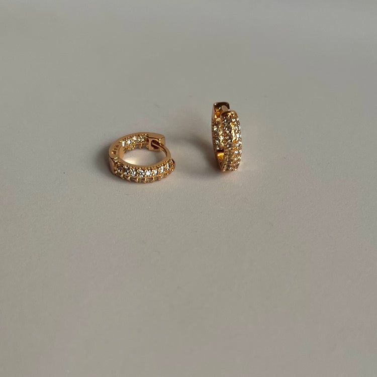 August Diamond Studded Hoops