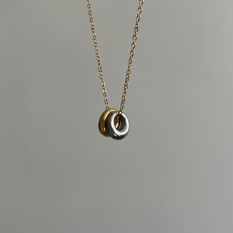 Mix-Metal Ring Necklace