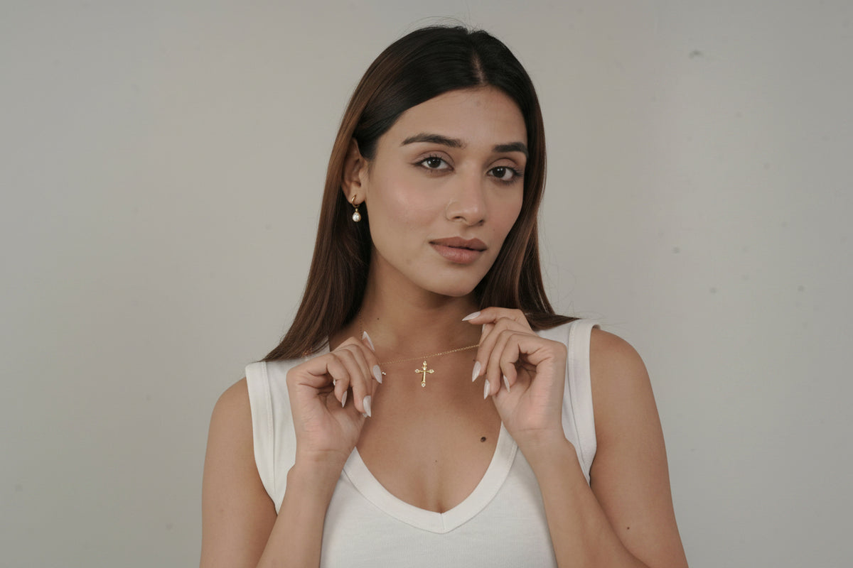 Cross Rhinestone Necklace